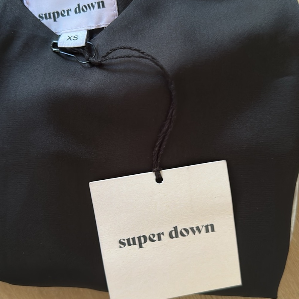 Superdown Alexis Satin Slip Mini Dress in Black sz XS - Picture 6 of 8